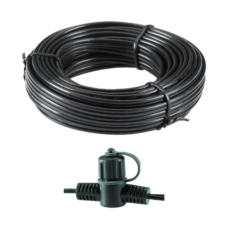 Techmar Garden Lighting UK Outdoor Lights Low Voltage DIY 15m Main Cable SPT-3 With 6 Connectors 1