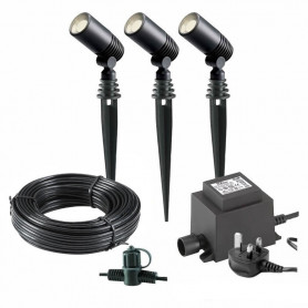 Techmar Garden Lighting UK Outdoor Lights Low Voltage Alder 12V Plug & Play LED Garden Lights Bundle - 3 Light Kit. 2