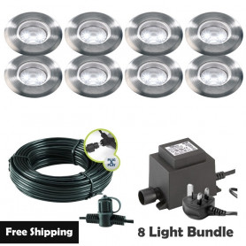 Techmar Garden Lighting UK Outdoor Lights Low Voltage Astrum 12V Plug & Play Garden Deck Light Bundle - 8 Light Kit. 1