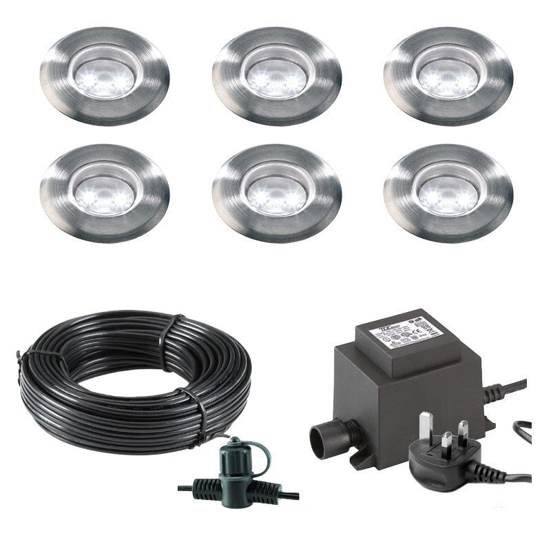 Techmar Garden Lighting UK Outdoor Lights Low Voltage Astrum 12V Plug & Play Garden Deck Light Bundle - 6 Light Kit. 2