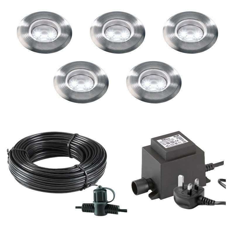 Techmar Garden Lighting UK Outdoor Lights Low Voltage Astrum 12V Plug & Play Garden Deck Light Bundle - 5 Light Kit. 2