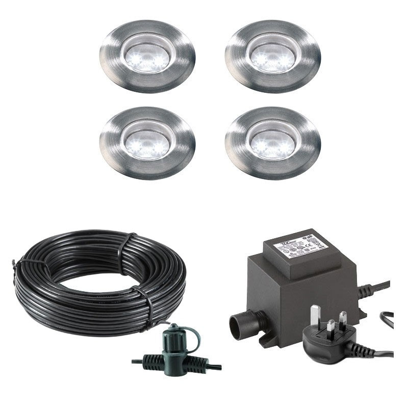 Techmar Garden Lighting UK Outdoor Lights Low Voltage Astrum 12V Plug & Play Garden Deck Light Bundle - 4 Light Kit. 2