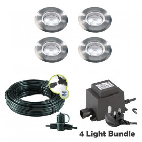 Techmar Garden Lighting UK Outdoor Lights Low Voltage Astrum 12V Plug & Play Garden Deck Light Bundle - 4 Light Kit. 1