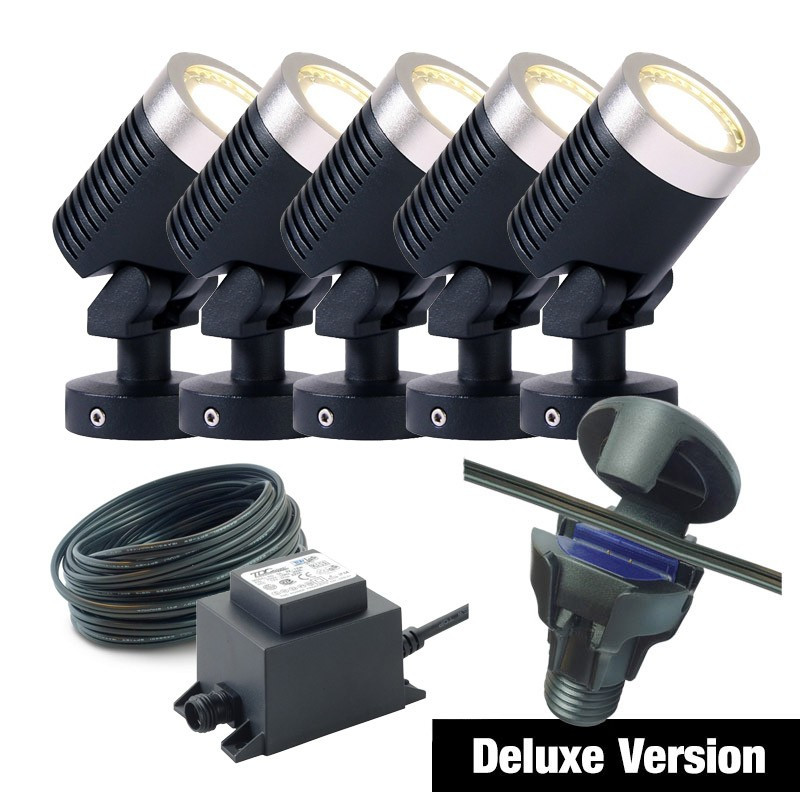 Techmar Garden Lighting UK Outdoor Lights Low Voltage DIY 5 light 5w Arcus Bundle