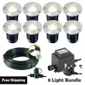 Techmar Garden Lighting UK Outdoor Lights Low Voltage Alpha 12V Plug & Play Garden Deck Light Bundle - 8 Light Kit. 1