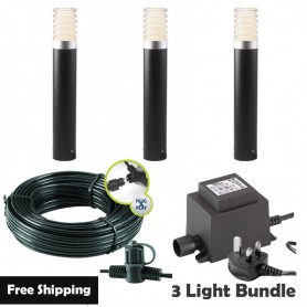 Techmar Garden Lighting UK Outdoor Lights Low Voltage Arco 40 LED Garden Post Light Bundles - 3 Light Kit. 1