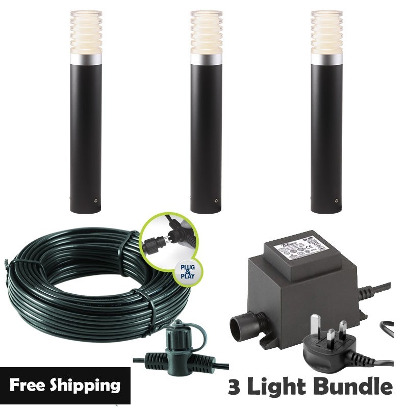 Techmar Garden Lighting UK Outdoor Lights Low Voltage Arco 40 LED Garden Post Light Bundles - 3 Light Kit. 1