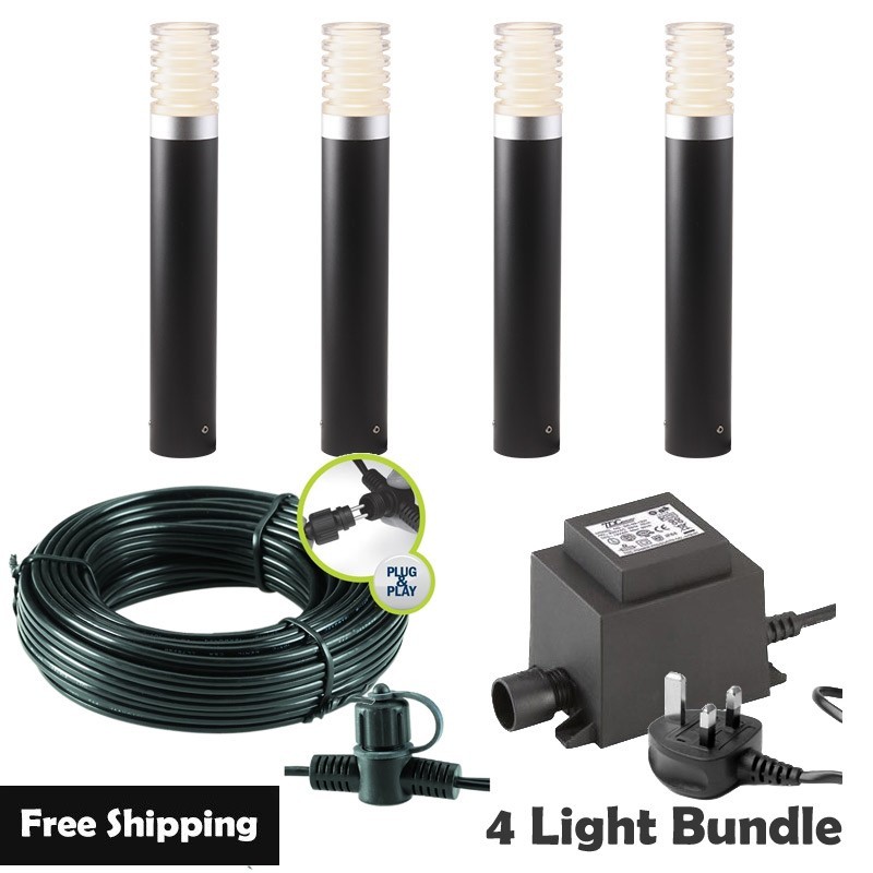 Techmar Garden Lighting UK Outdoor Lights Low Voltage Arco 40 LED Garden Post Light Bundles - 4 Light Kit. 1
