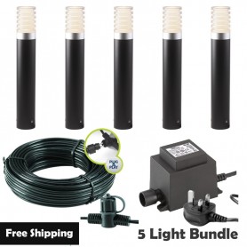 Techmar Garden Lighting UK Outdoor Lights Low Voltage Arco 40 LED Garden Post Light Bundles - 5 Light Kit. 1
