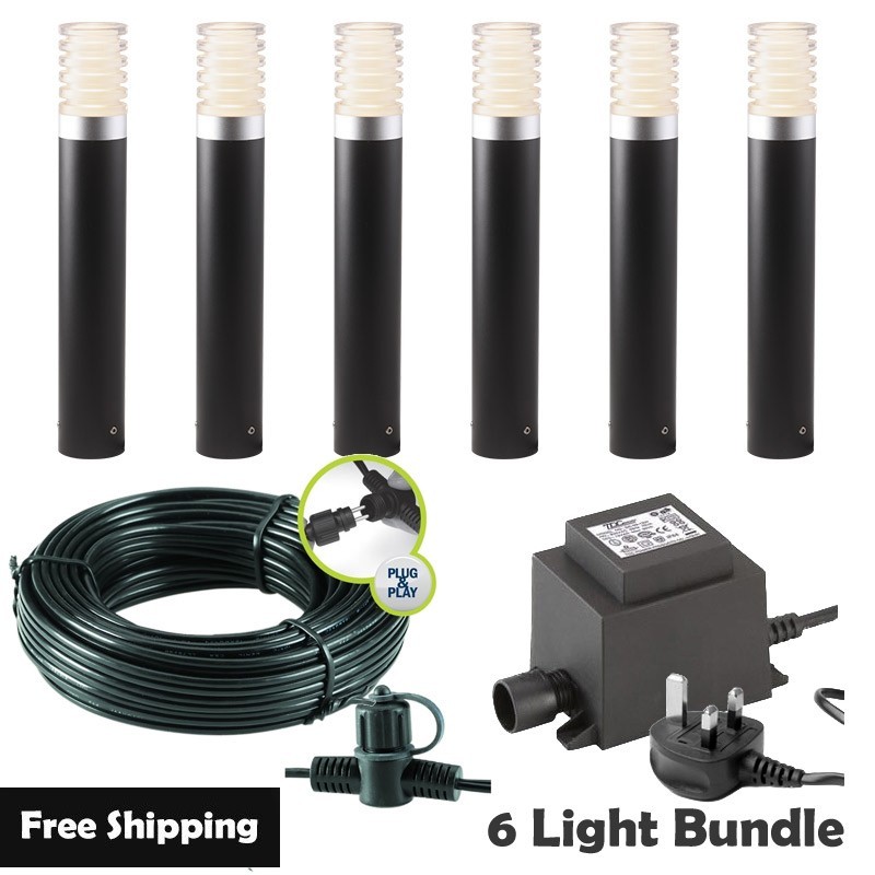 Techmar Garden Lighting UK Outdoor Lights Low Voltage Arco 40 LED Garden Post Light Bundles - 6 Light Kit. 1