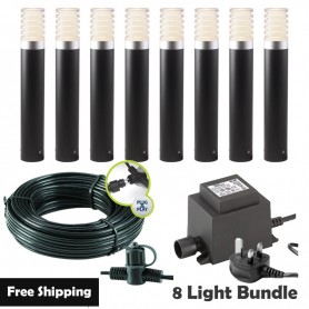 Techmar Garden Lighting UK Outdoor Lights Low Voltage Arco 40 LED Garden Post Light Bundles - 8 Light Kit. 1