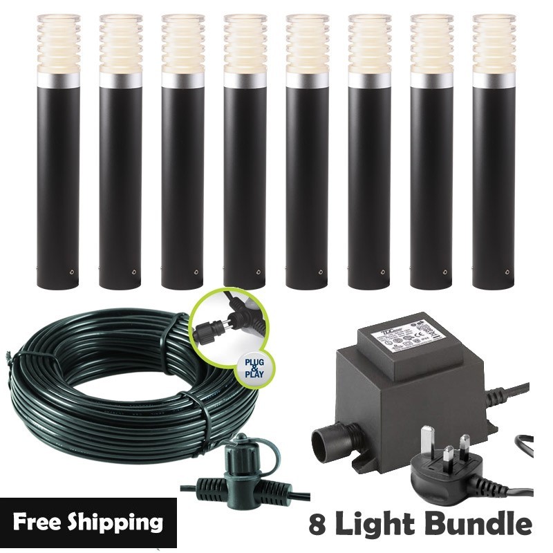 Techmar Garden Lighting UK Outdoor Lights Low Voltage Arco 40 LED Garden Post Light Bundles - 8 Light Kit. 1