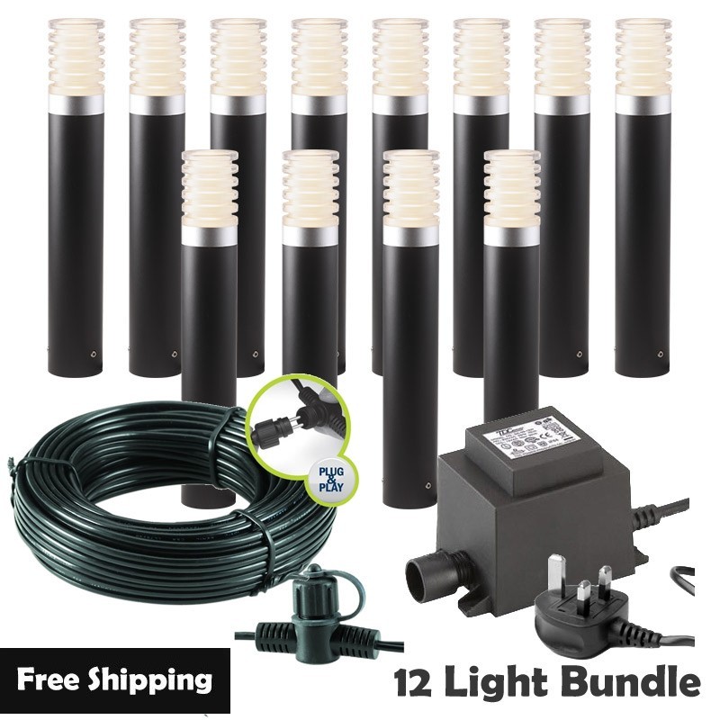 Techmar Garden Lighting UK Outdoor Lights Low Voltage Arco 40 LED Garden Post Light Bundles - 12 Light Kit. 1