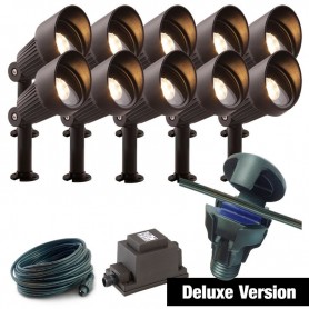 Techmar Garden Lighting UK Outdoor Lights Low Voltage DIY 10 light 4w Focus Bundle