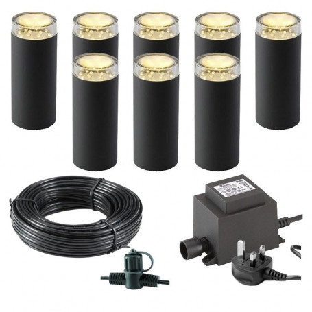 Techmar Linum 12V Plug & Play Garden Lights Bundle - 8 Light Kit 1