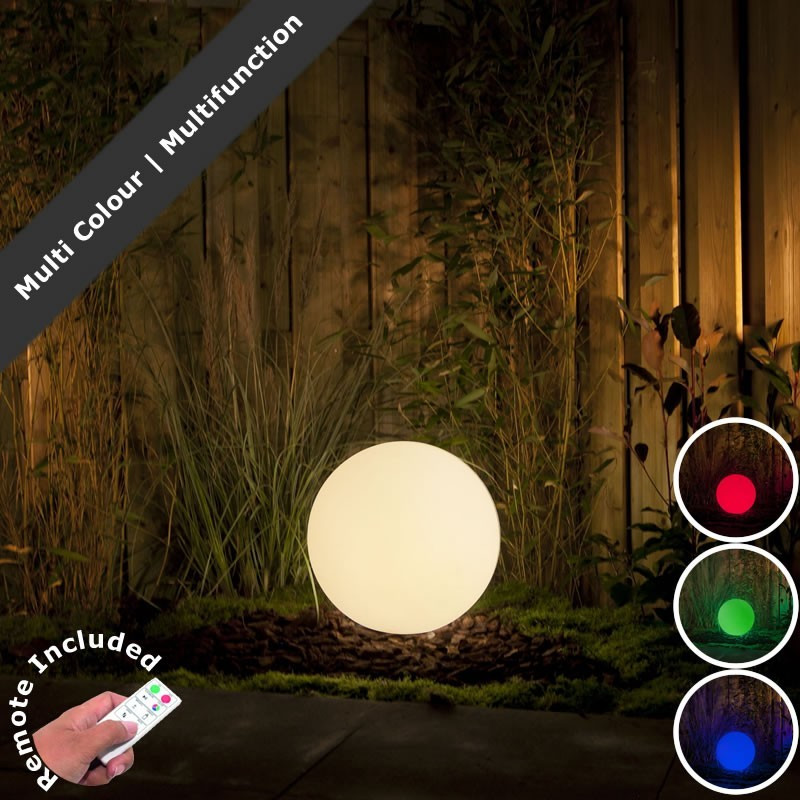 Techmar Round 20 - 12V Remote LED Garden Ball Light, Multifunction, Multicolour