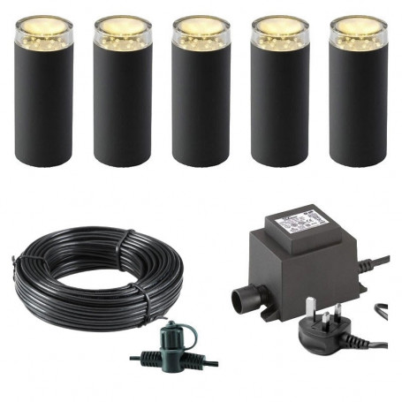 Techmar Linum 12V Plug & Play Garden Lights Bundle - 5 Light Kit