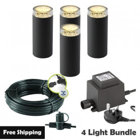 Techmar Linum 12V Plug & Play Garden Lights Bundle - 4 Light Kit