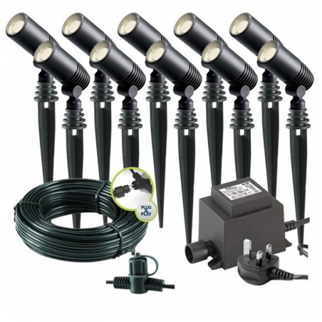 Techmar Garden Lighting UK Outdoor Lights Low Voltage Alder 12V Plug & Play LED Garden Lights Bundle - 10 Light Kit. 6