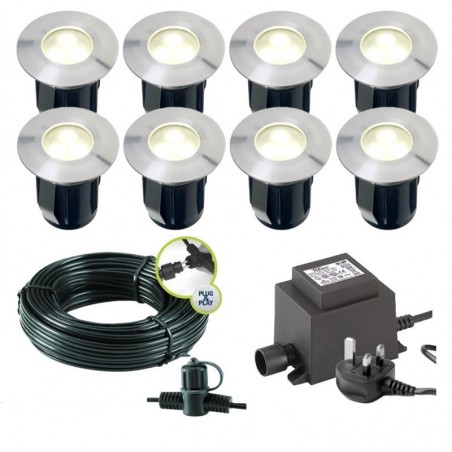Techmar Garden Lighting UK Outdoor Lights Low Voltage Alpha 12V Plug & Play Garden Deck Light Bundle - 8 Light Kit. 5