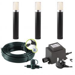 Techmar Garden Lighting UK Outdoor Lights Low Voltage Arco 40 LED Garden Post Light Bundles - 3 Light Kit. 3