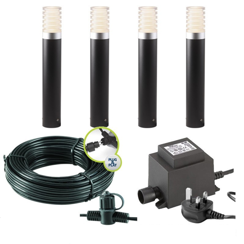 Techmar Garden Lighting UK Outdoor Lights Low Voltage Arco 40 LED Garden Post Light Bundles - 4 Light Kit. 3