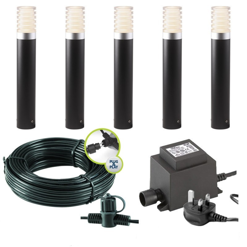 Techmar Garden Lighting UK Outdoor Lights Low Voltage Arco 40 LED Garden Post Light Bundles - 5 Light Kit. 3