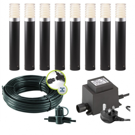 Techmar Garden Lighting UK Outdoor Lights Low Voltage Arco 40 LED Garden Post Light Bundles - 8 Light Kit. 3