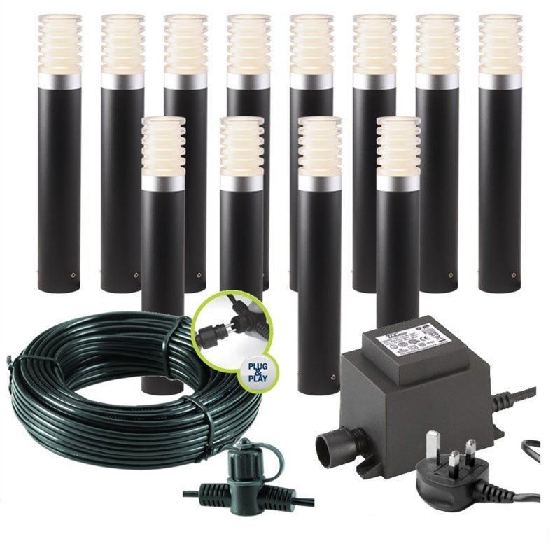 Techmar Garden Lighting UK Outdoor Lights Low Voltage Arco 40 LED Garden Post Light Bundles - 12 Light Kit. 3