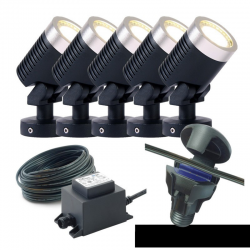 Techmar Garden Lighting UK Outdoor Lights Low Voltage DIY 5 light 5w Arcus Bundle 3