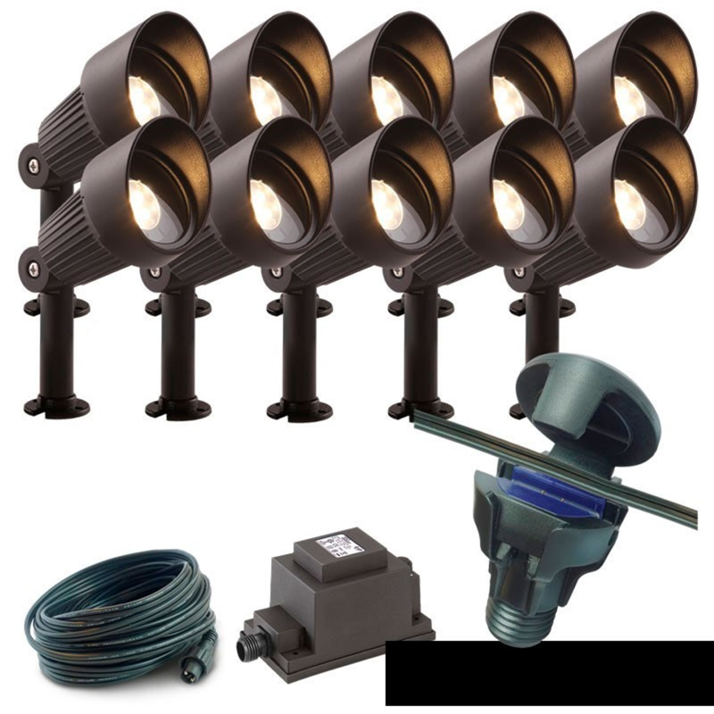 Techmar Garden Lighting UK Outdoor Lights Low Voltage DIY 10 light 4w Focus Bundle 3