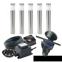 Techmar Garden Lighting UK Outdoor Lights Low Voltage DIY 5 light Albus Bundle + remote 2