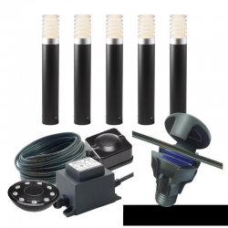 Techmar Garden Lighting UK Outdoor Lights Low Voltage DIY 5 Light Arco 40 Deluxe Bundle + remote
