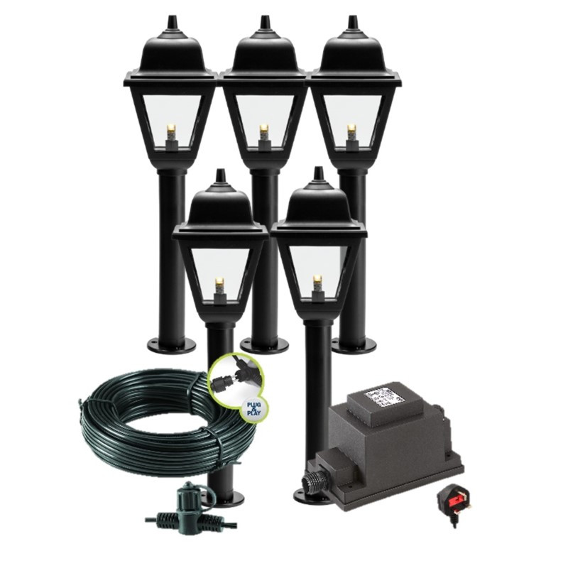 UK LOW VOLTAGE TECHMAR GARDEN LIGHTING GUERNSEY 5 LIGHT KIT