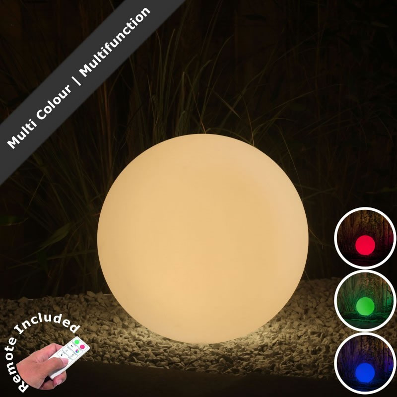 Techmar Round 50 - 12V Remote LED Garden Ball Light multi-colour plus remote