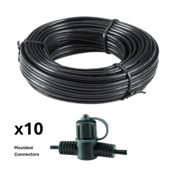 Techmar Garden Lighting UK Outdoor Lights Low Voltage 25m Main Cable SPT-1 With 10 Connectors 1