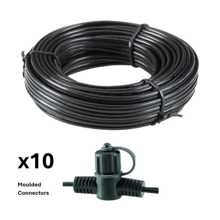 Techmar Garden Lighting UK Outdoor Lights Low Voltage 25m Main Cable SPT-1 With 10 Connectors 1
