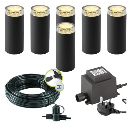Techmar Linum 12V Plug & Play Garden Lights Bundle - 6 Light Kit .6