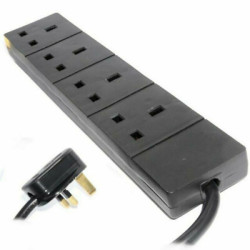 13A 4-Gang Black Extension Lead 2M (3)