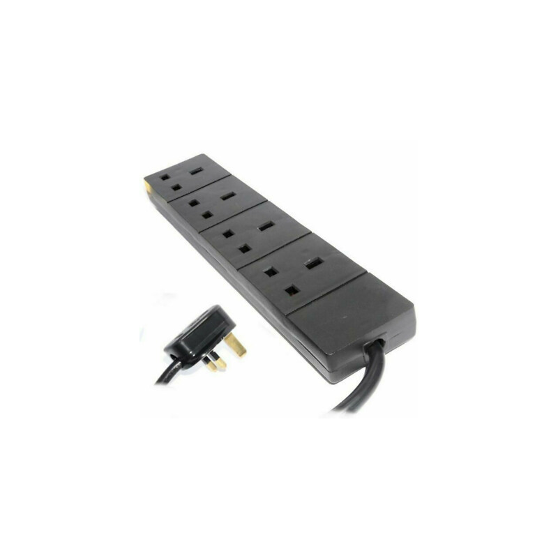 13A 4-Gang Black Extension Lead 2M (3)