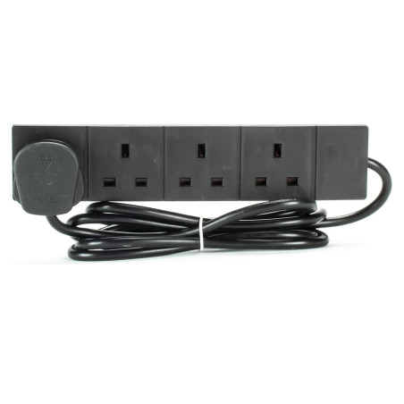 13A 4-Gang Black Extension Lead 2M